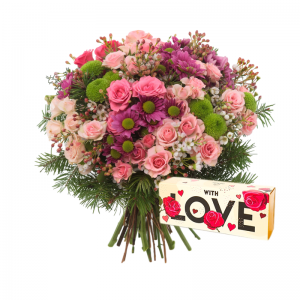 זר שדות ושוקולד LOVE